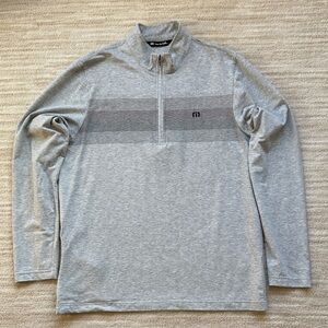 Travis Mathew Tequila Sunrise Golf Jacket 1/2 Zip Gray Purple Shirt Size Large